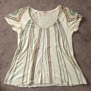 Free People beaded tee small